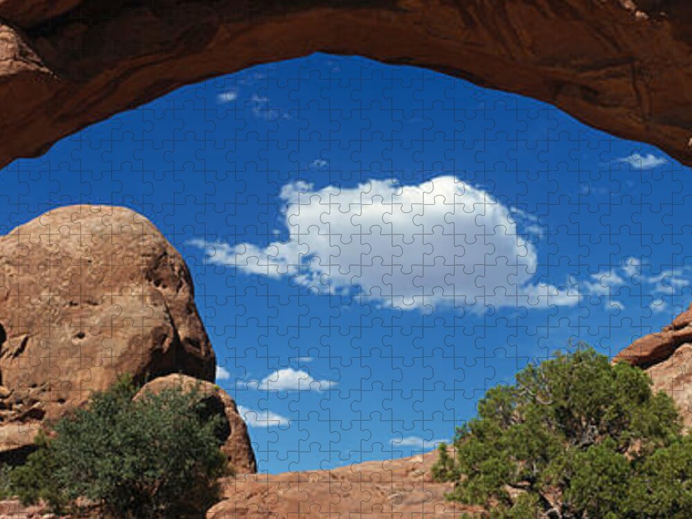 Photography Jigsaw Puzzle featuring the photograph North Window, Arches National Park by Panoramic Images
