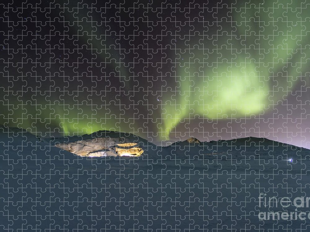 Northern Lights Jigsaw Puzzle featuring the photograph Northern lights iceland by Gunnar Orn Arnason