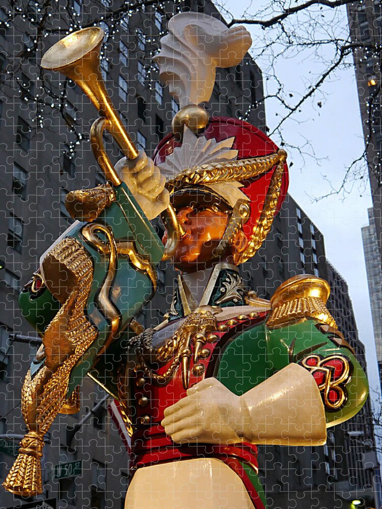 Nyc Jigsaw Puzzle featuring the photograph NYC - Rockerfeller Bugler by Richard Reeve