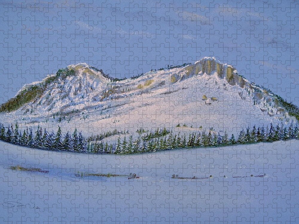 Observation Peak Jigsaw Puzzle featuring the pastel Observation Peak by Michele Myers