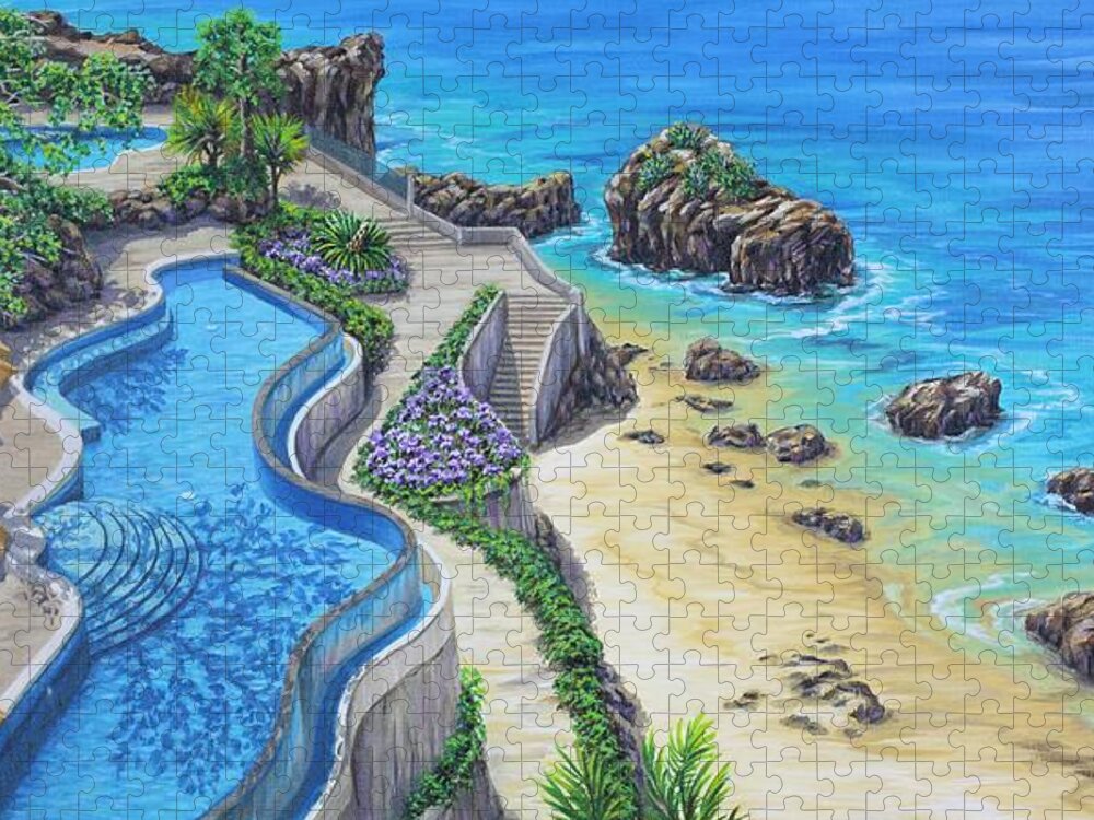 Ocean Jigsaw Puzzle featuring the painting Ocean Dream by Jane Girardot