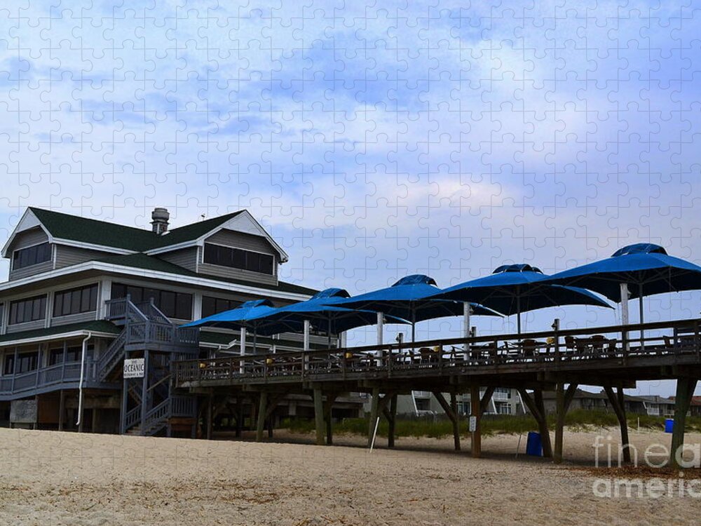 Oceanic Pier Jigsaw Puzzle featuring the photograph Ocean Pier and Restaurant by Amy Lucid