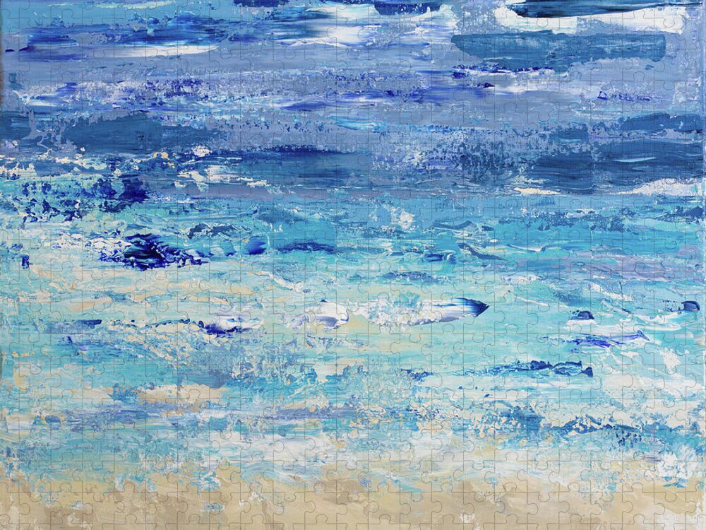 Oceans Jigsaw Puzzle featuring the digital art Oceans In Abstract by Julie Derice