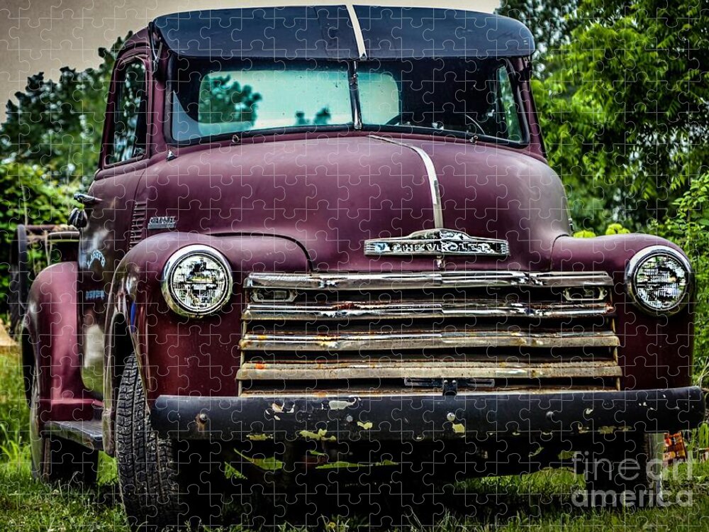 Chevy Truck 1950 Jigsaw Puzzle featuring the photograph Old Beauty Chevy Truck 1950 by Peggy Franz