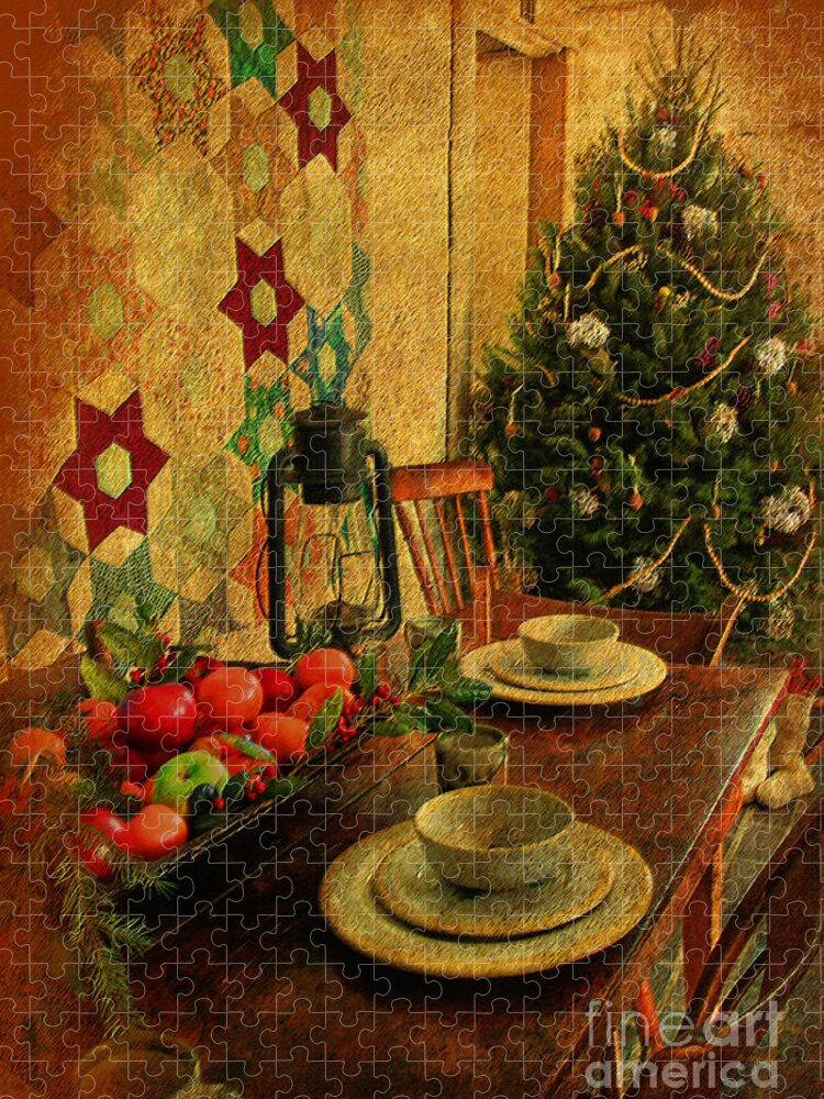 Textures Jigsaw Puzzle featuring the photograph Old Fashion Christmas At Atalaya by Kathy Baccari