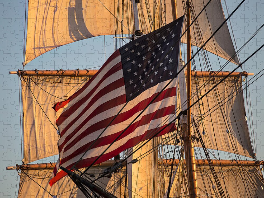 Bay Jigsaw Puzzle featuring the photograph Old Glory by Peter Tellone