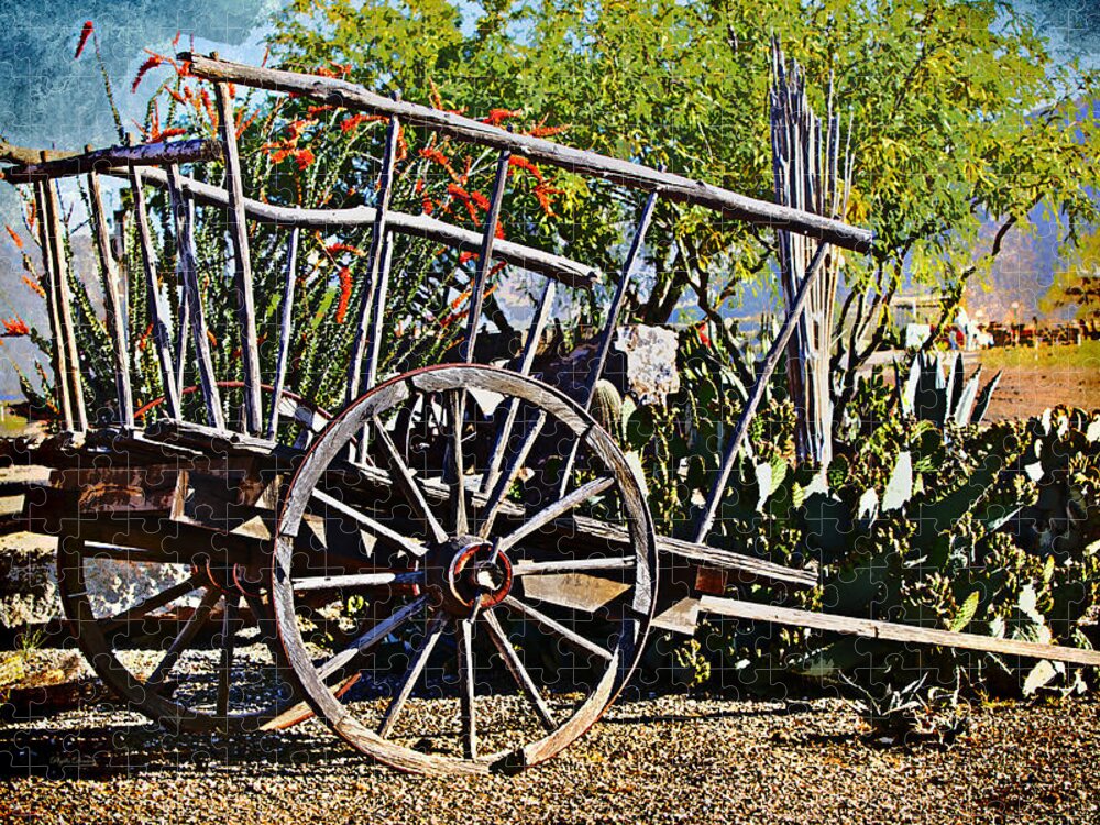 Wagon Jigsaw Puzzle featuring the photograph Old Hay Wagon by Phyllis Denton
