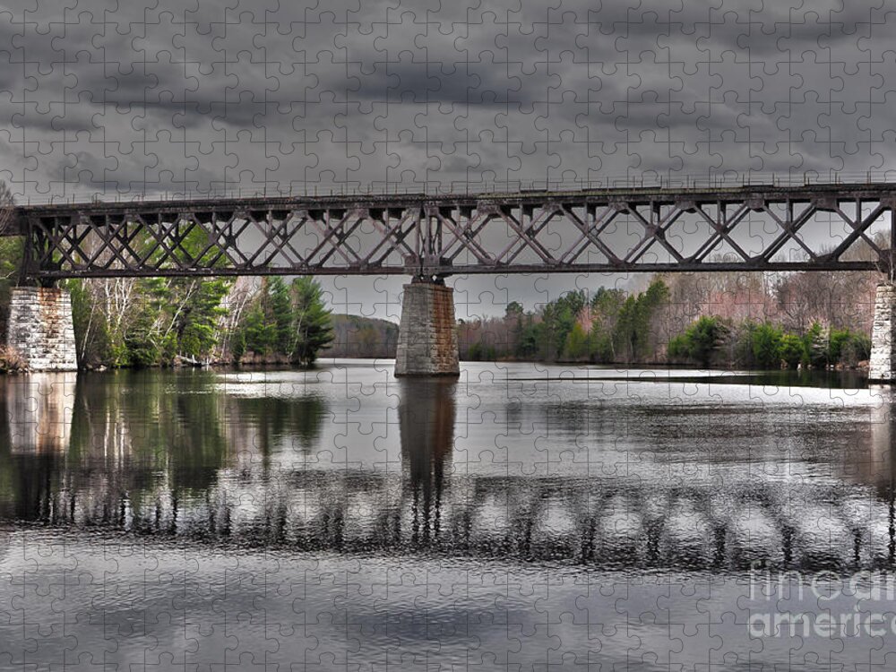 Old Bridge Jigsaw Puzzle featuring the photograph Old Menominee Bridge by Gwen Gibson