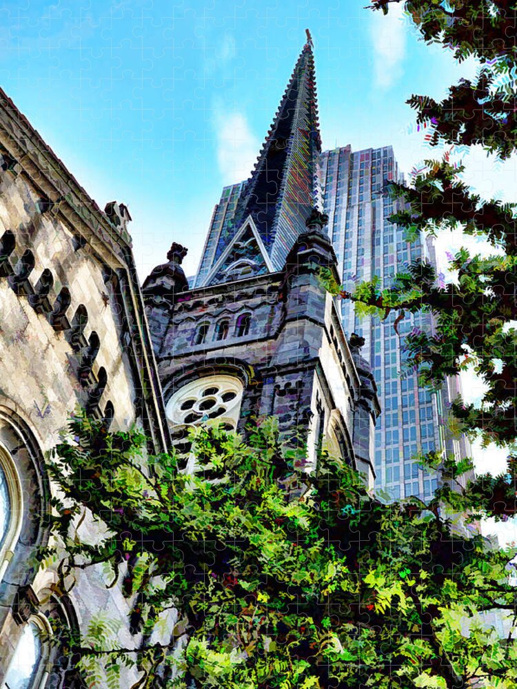 Old Stone Church Jigsaw Puzzle featuring the photograph Old Stone Church - Cleveland Ohio - 1 by Mark Madere