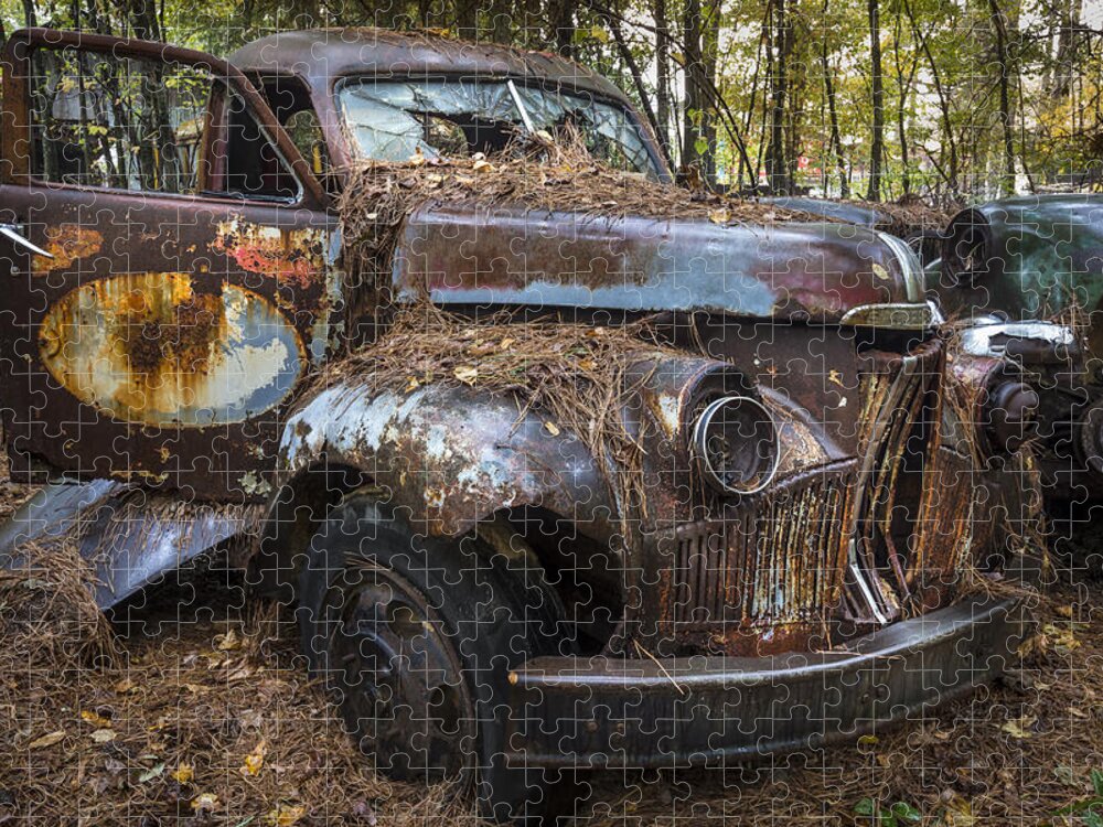 1940s Jigsaw Puzzle featuring the photograph Old Studebaker Truck by Debra and Dave Vanderlaan