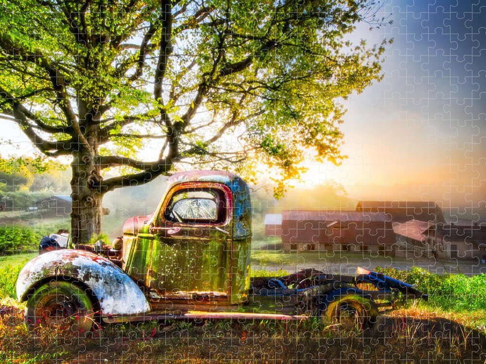 1937 Jigsaw Puzzle featuring the photograph Old Truck in the Morning by Debra and Dave Vanderlaan