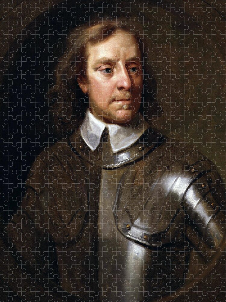 Oliver Cromwell Jigsaw Puzzle featuring the painting Oliver Cromwell by War Is Hell Store
