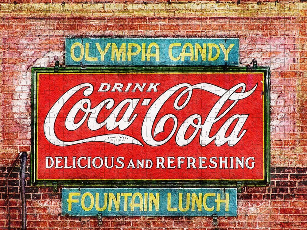 Coca Cola Jigsaw Puzzle featuring the painting Olympia Candy by Sandy MacGowan