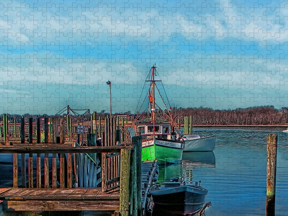 Photographs Jigsaw Puzzle featuring the photograph On the Dockside Bristol Rhode Island by Tom Prendergast