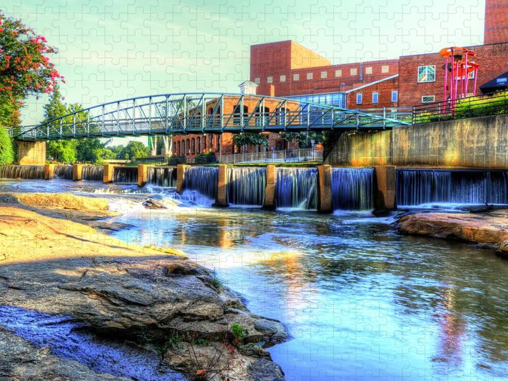 Carol R Montoya Jigsaw Puzzle featuring the photograph On the Reedy River in Greenville by Carol Montoya