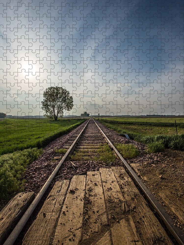 Railroad Jigsaw Puzzle featuring the photograph On the right track by Aaron J Groen