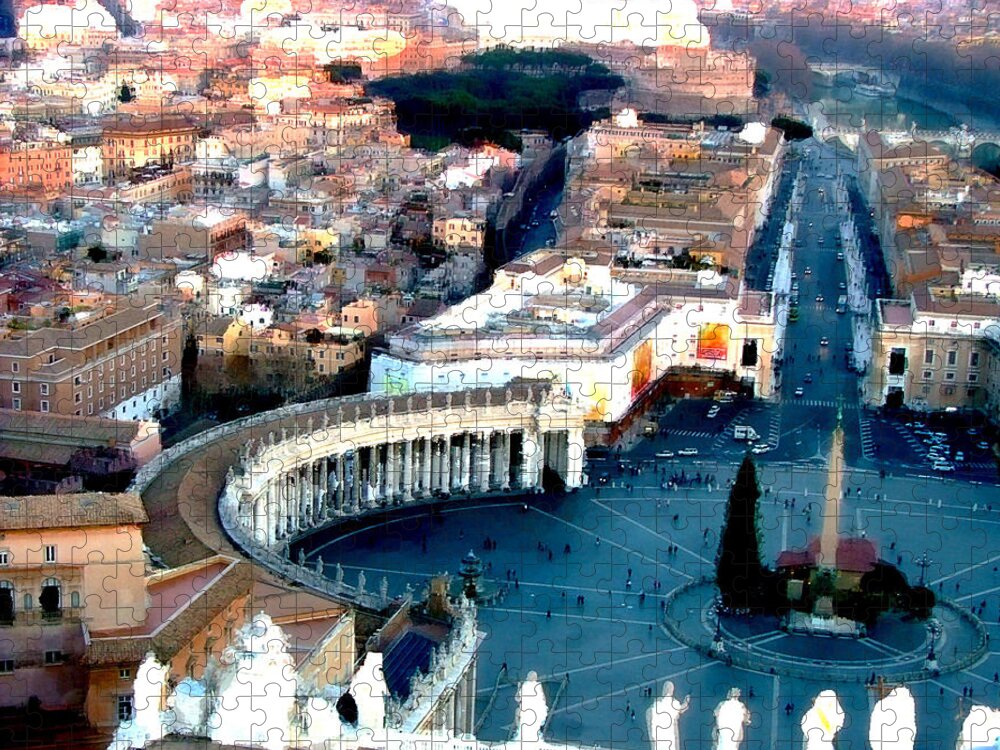 Vatican Jigsaw Puzzle featuring the digital art On Top of Vatican 1 by Brian Reaves