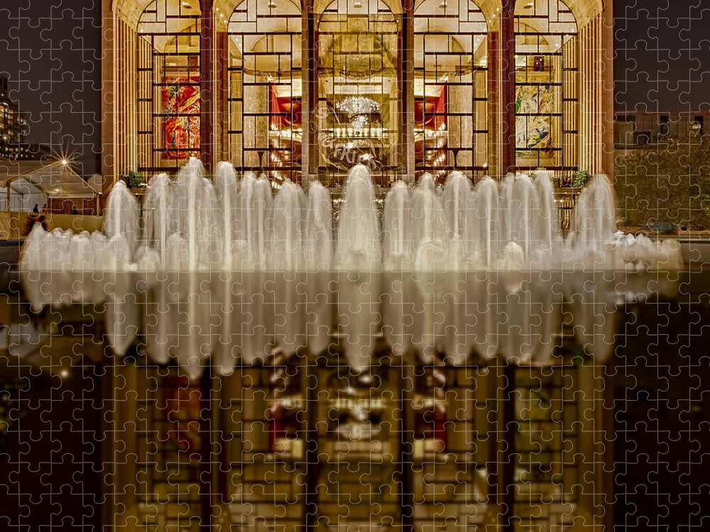Metropolitan Opera House Jigsaw Puzzle featuring the photograph Opera House Reflections by Susan Candelario