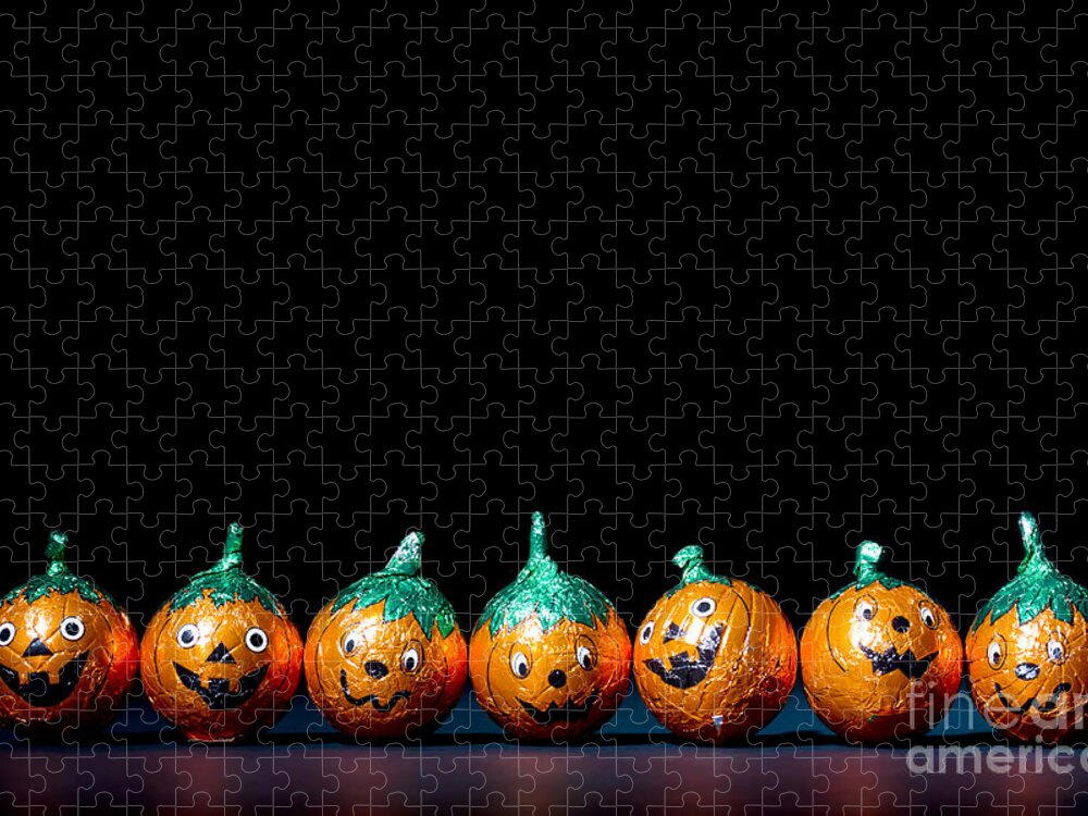 Orange Jigsaw Puzzle featuring the photograph Orange pumpkin chocolates by Simon Bratt