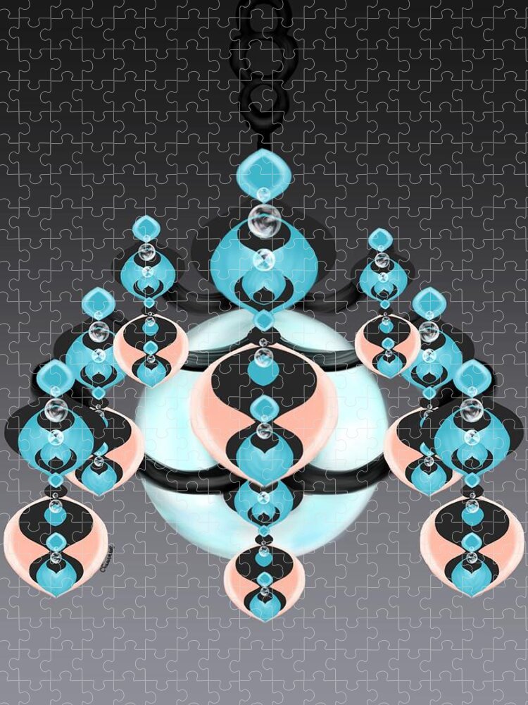Ornamental Jigsaw Puzzle featuring the digital art Ornamental Ice Illumination by Christine Fournier