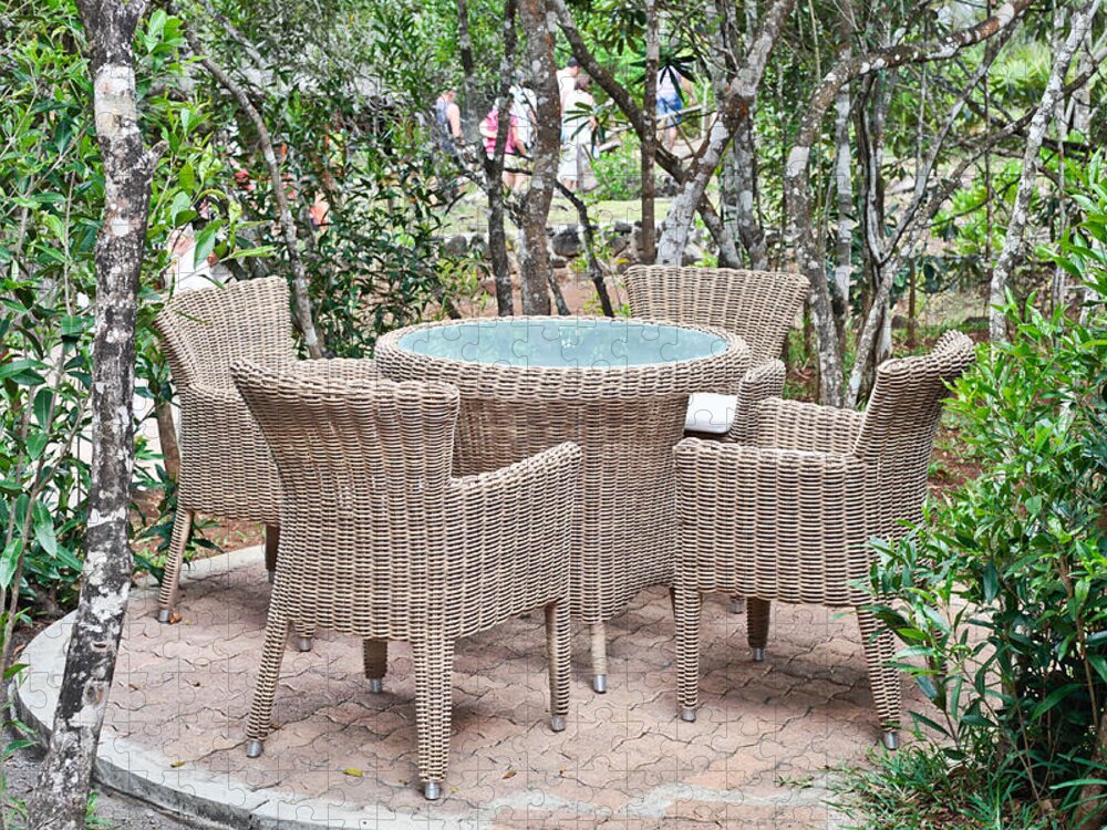 Al Fresco Jigsaw Puzzle featuring the photograph Outdoor seating by Tom Gowanlock