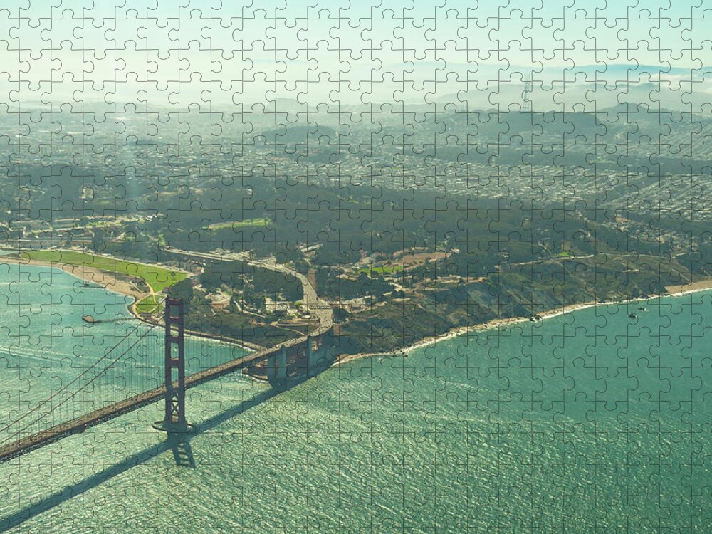 Tranquility Jigsaw Puzzle featuring the photograph Over The Golden Gate Bridge by Kooi Cia