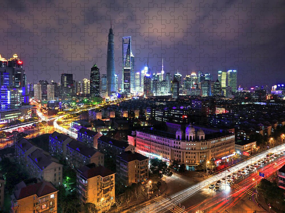 Lujiazui Jigsaw Puzzle featuring the photograph Overlooking Lujiazui by Geno's Image