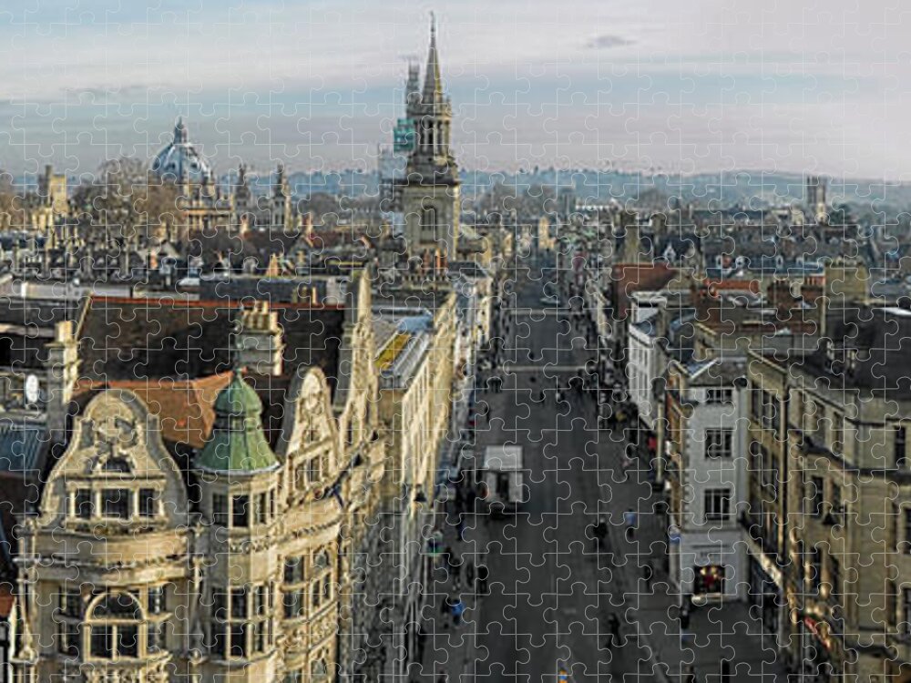 Oxford Panorama Jigsaw Puzzle featuring the photograph Oxford by Georgia Clare
