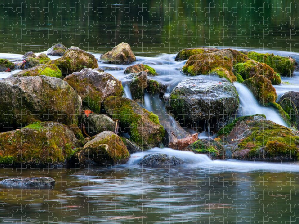 Waterfall Jigsaw Puzzle featuring the photograph Ozark Waterfall by Steve Stuller
