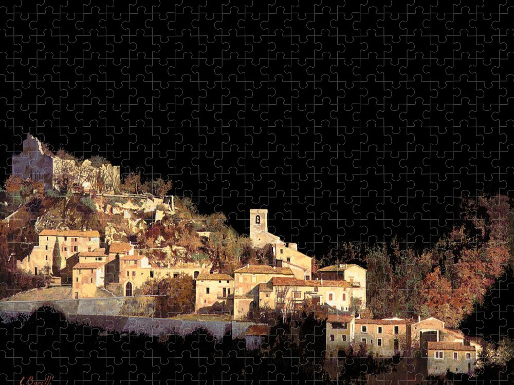 Landscape Jigsaw Puzzle featuring the painting Paesaggio Scuro by Guido Borelli