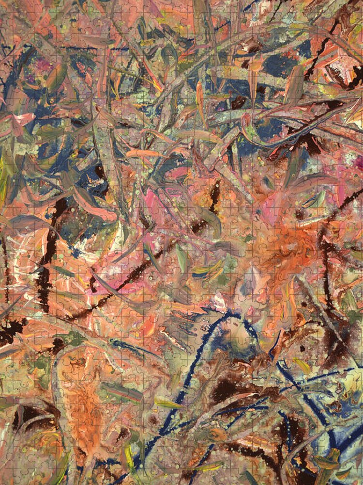 Abstract Jigsaw Puzzle featuring the painting Paint number 52 by James W Johnson