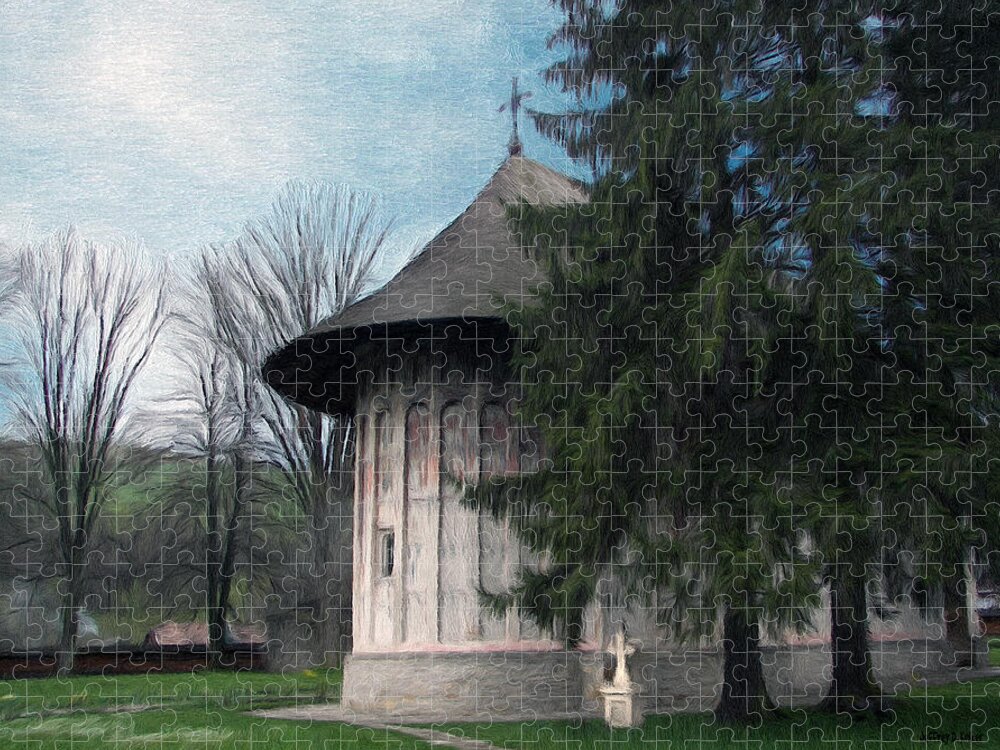 Chapel Jigsaw Puzzle featuring the painting Painted Monastery by Jeffrey Kolker