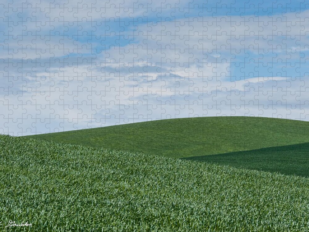 Agricultural Activity Jigsaw Puzzle featuring the photograph Palouse Wheatfield by Jeff Goulden