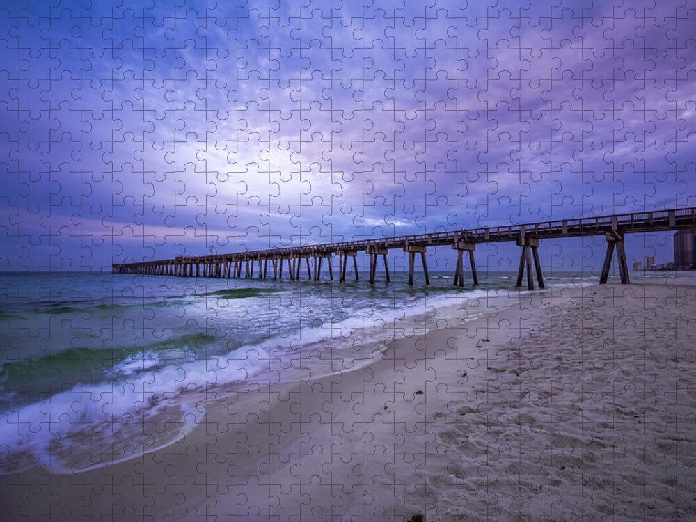 Beach Jigsaw Puzzle featuring the photograph Panama City Beach Pier in the Morning by David Morefield