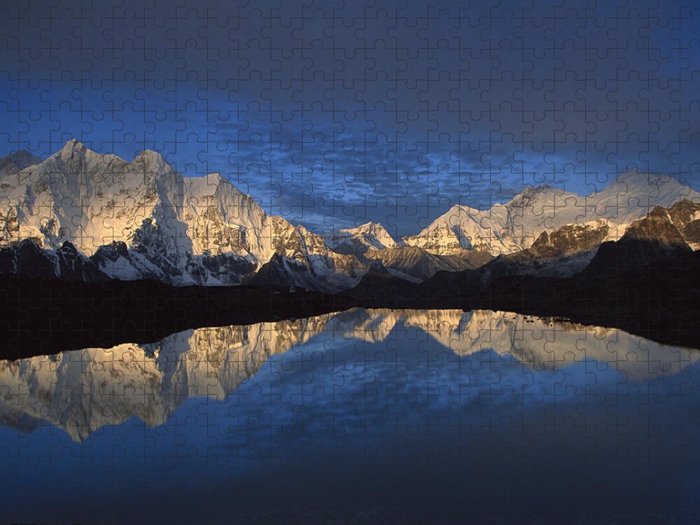 Feb0514 Jigsaw Puzzle featuring the photograph Panorama From Mt Makalu To Everest by Colin Monteath