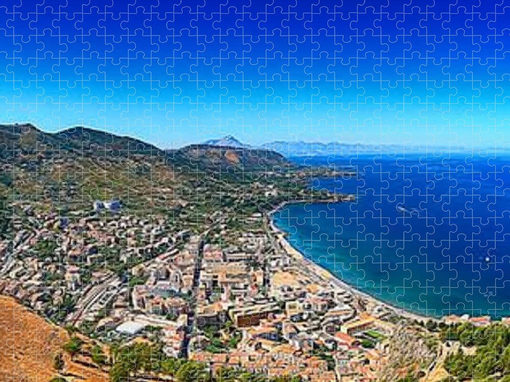Cefalu Jigsaw Puzzle featuring the photograph Panorama of Cefalu by Stefano Senise
