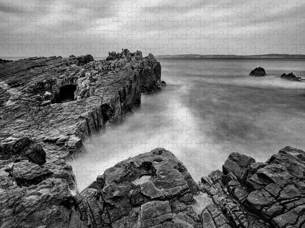 Pans Rock Jigsaw Puzzle featuring the photograph Ballycastle - Pans Rock to Rathlin Island by Nigel R Bell