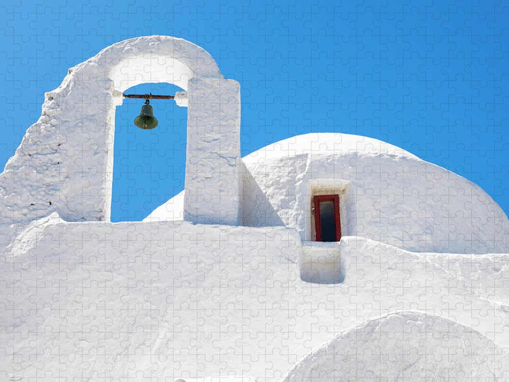 Scenics Jigsaw Puzzle featuring the photograph Paraportiani Church On Mykonos by Ultramarinfoto