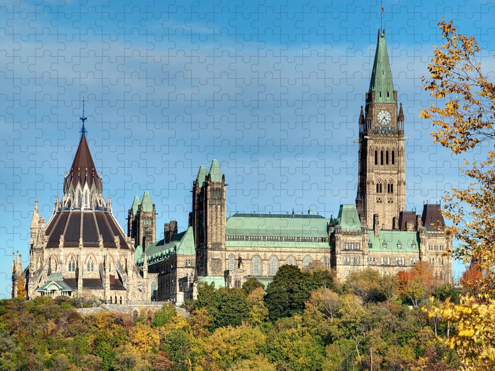 Canada Jigsaw Puzzle featuring the photograph Parliament Hill in Autumn by Rob Huntley