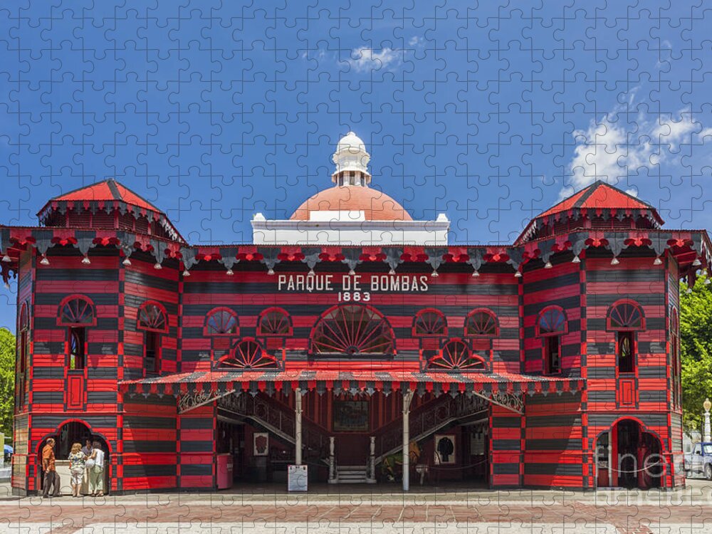 19th Century Style Jigsaw Puzzle featuring the photograph Parque de Bombas Fire Station in Ponce Puerto Rico by Bryan Mullennix