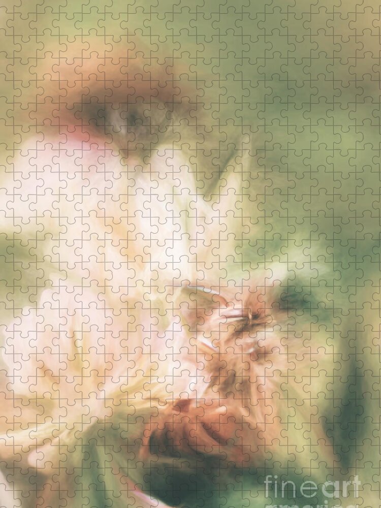 Pastel Jigsaw Puzzle featuring the photograph Pastel painting of a honeybee insect by Jorgo Photography