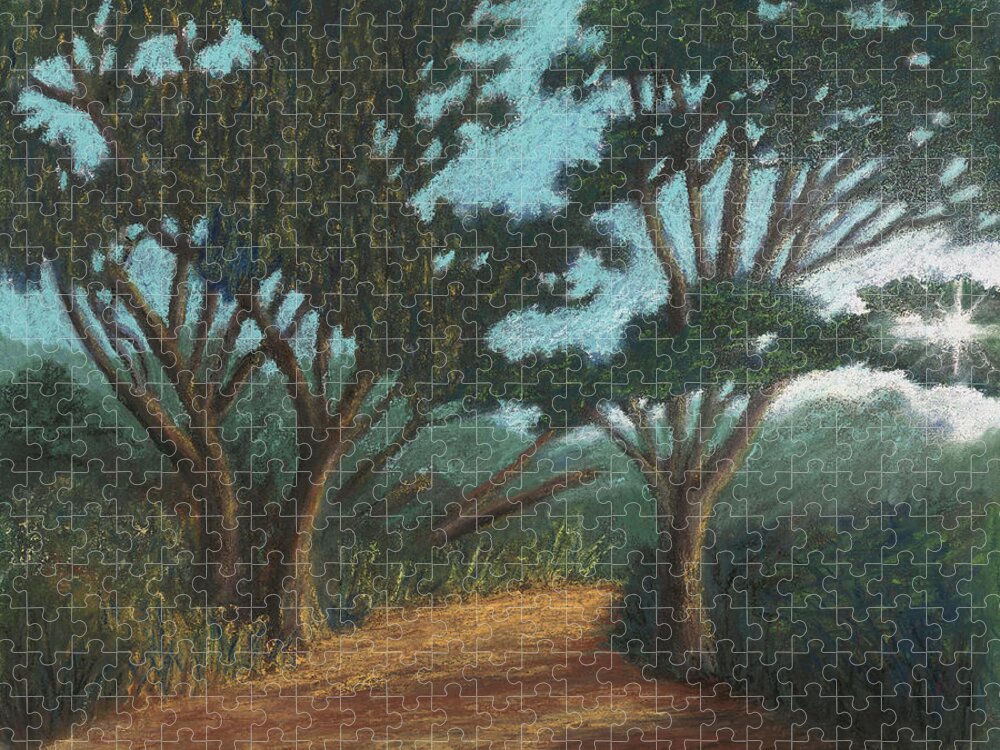 Path Jigsaw Puzzle featuring the pastel Path By Lake Murray 01 by Michael Heikkinen