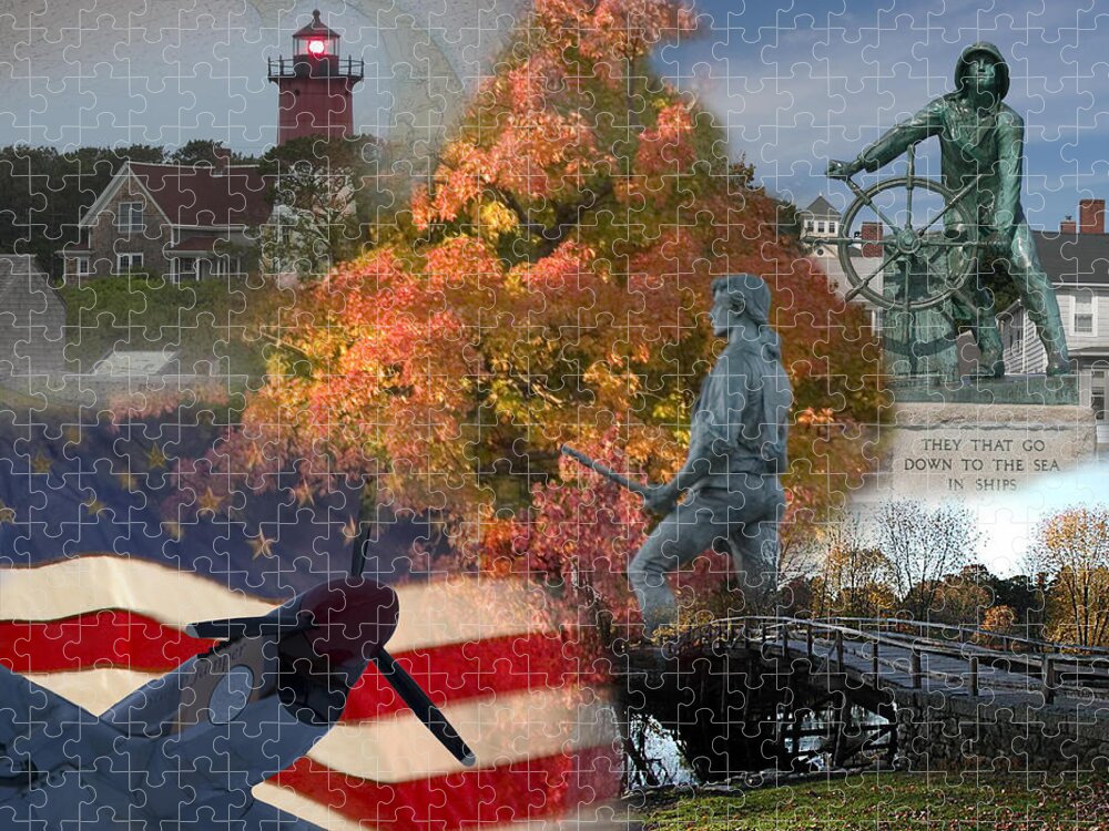Concord Bridge Jigsaw Puzzle featuring the photograph Patriotic Massachusetts by Jeff Folger