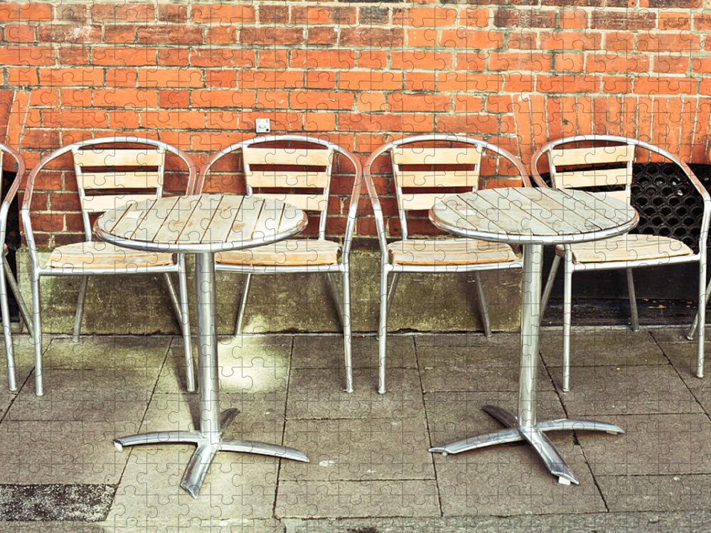 Absence Jigsaw Puzzle featuring the photograph Pavement cafe by Tom Gowanlock