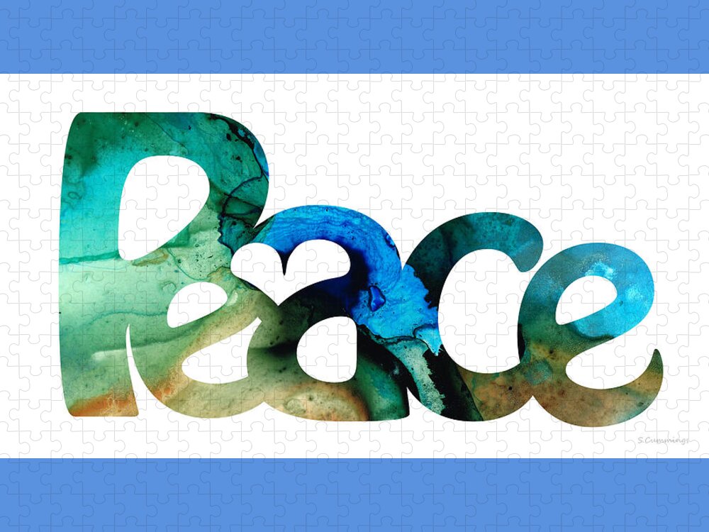 Peace Jigsaw Puzzle featuring the painting Peace Full 13 by Sharon Cummings