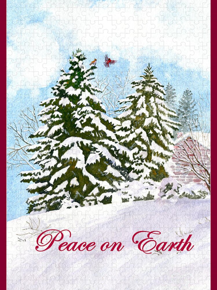 Peace On Earth Jigsaw Puzzle featuring the painting Peace on Earth by Melly Terpening