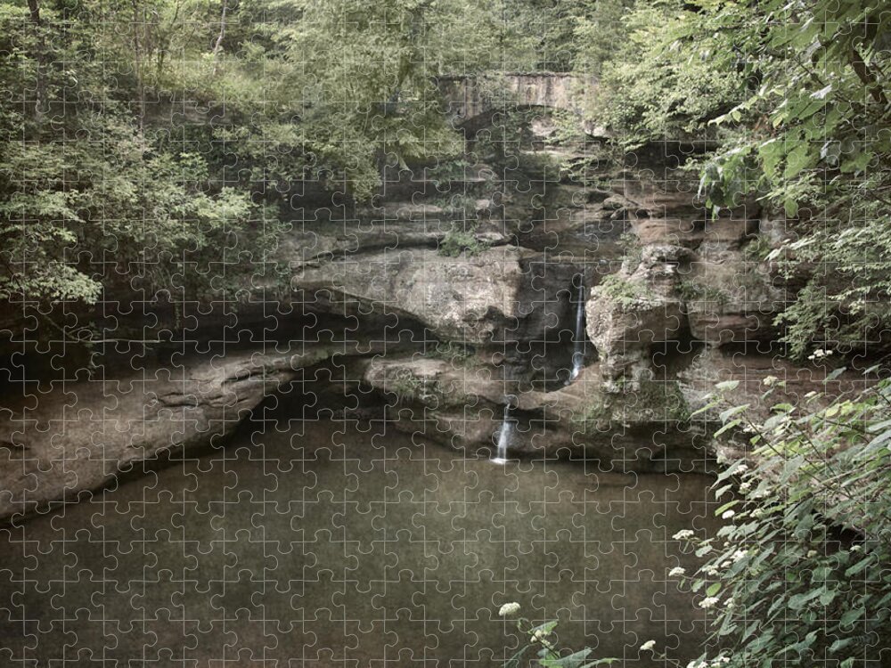 Waterfall Jigsaw Puzzle featuring the photograph Peaceful Contemplation by Dale Kincaid