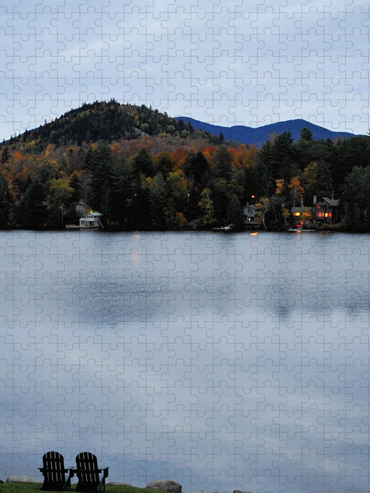 Lake Placid Jigsaw Puzzle featuring the photograph Peaceful Evening at the Lake by Terry DeLuco