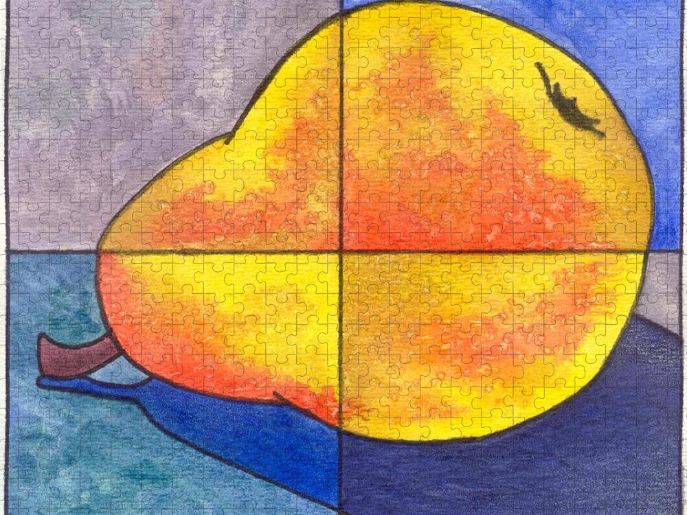 Pear Jigsaw Puzzle featuring the painting Pear I by Micah Guenther