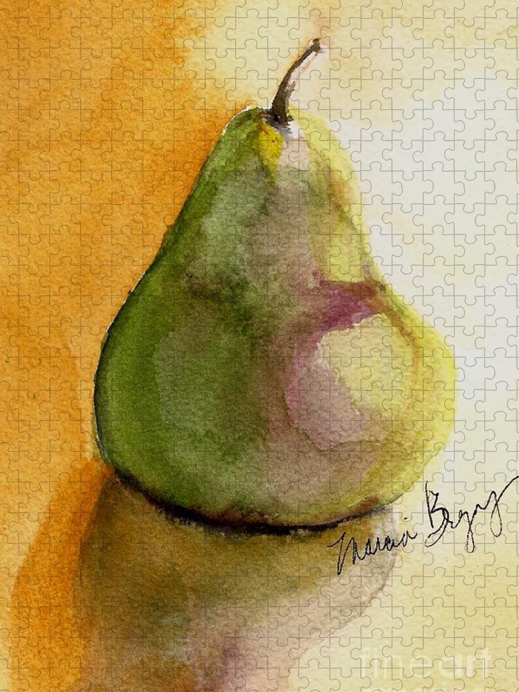 Pear Jigsaw Puzzle featuring the painting Pear by Marcia Breznay